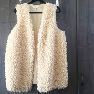 NWOT faux fur sweater vest